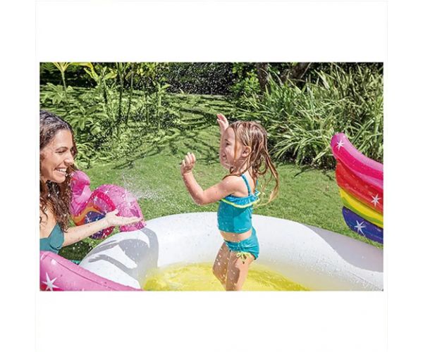 Intex: Unicorn piscină pentru copii stripitoare 272x193x104cm