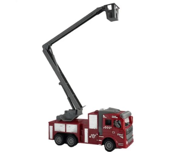 Camion de pompieri cu telecomandă RC cu coș de ridicare la scară 1/30 22cm
