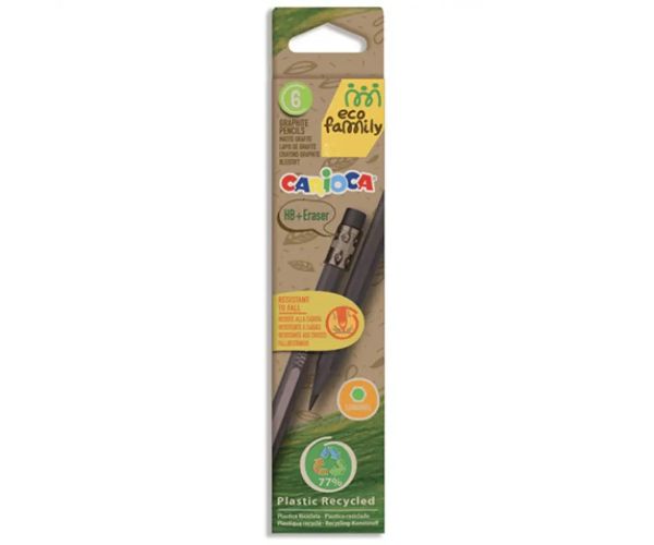 Tita Eco Family creioane grafit cu radieră HB set 6 bucăți - Carioca