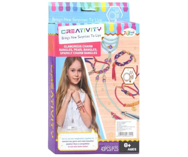 Creativity: Kit de realizare a brățărilor și a colierelor 43 de piese cu mărgele colorate și accesor