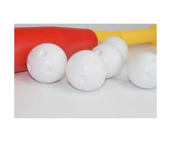 Set bâtă de baseball din plastic roșu cu mingi 56cm