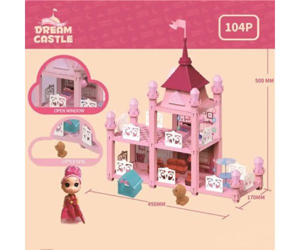 Castelul de vis roz al lui Katie 104 bucăți set de joacă