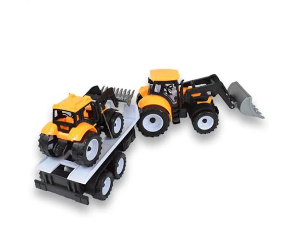 Engineering Truck: Set tractor din 2 părți cu remorcă și utilaj 46cm