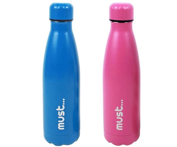 Must... Pereți dubli sticlă pentru apă metal 500ml în două variante