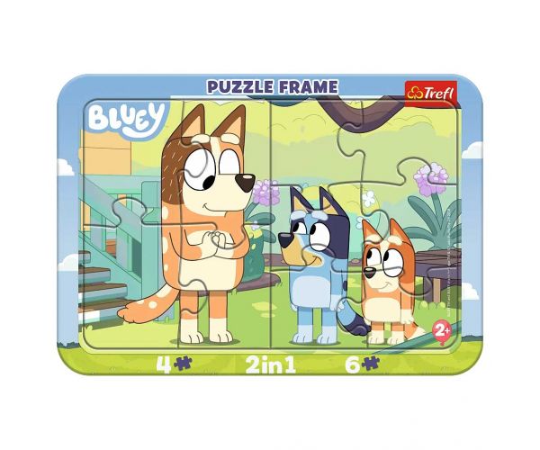 Bluey 2 în 1 puzzle cu ramă pentru bebeluși - Trefl
