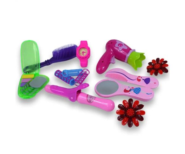 Vogue Girl: set de frumusețe din 11 piese, cu agrafe de păr, uscător de păr și telefon