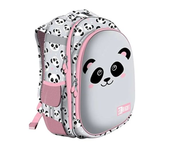 St.Right Grey Panda două compartimente rucsac, ghiozdan 39x29x17cm