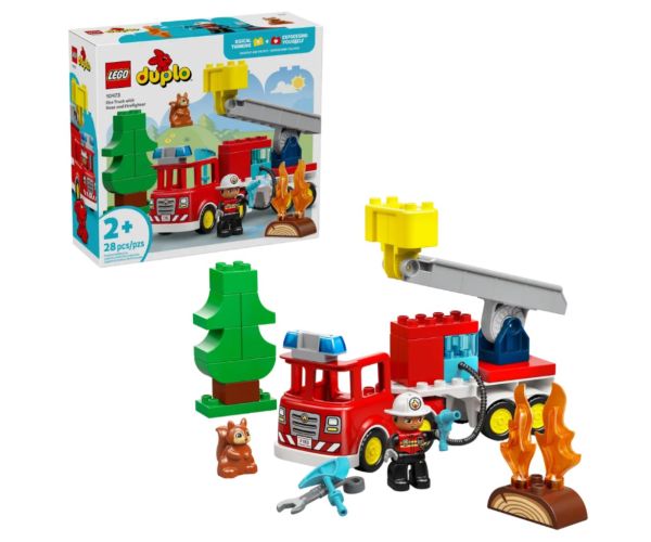 LEGO® DUPLO®: Mașină de pompieri cu furtun și pompier (10473)