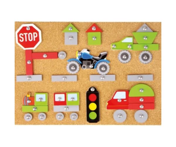 LENA: set de joacă 64 bucăți - Vehicule și transport