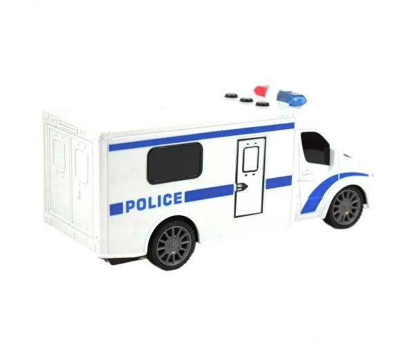 RC Microbuz de poliție cu telecomandă cu efecte luminoase și sonore la scară 1/24 20cm