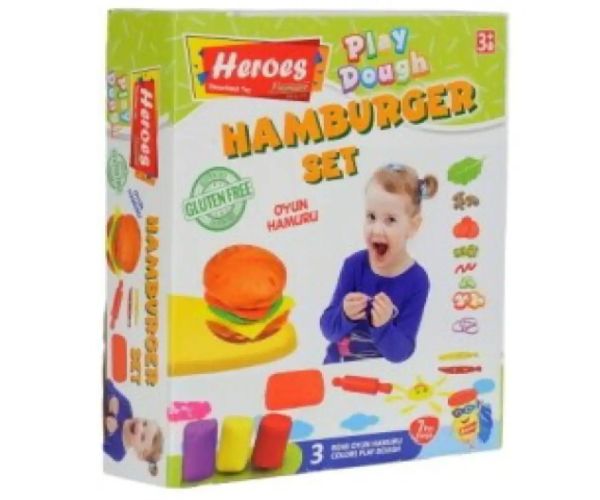 Play-Dough: Heroes Hamburger set plastilină 7 bucăți