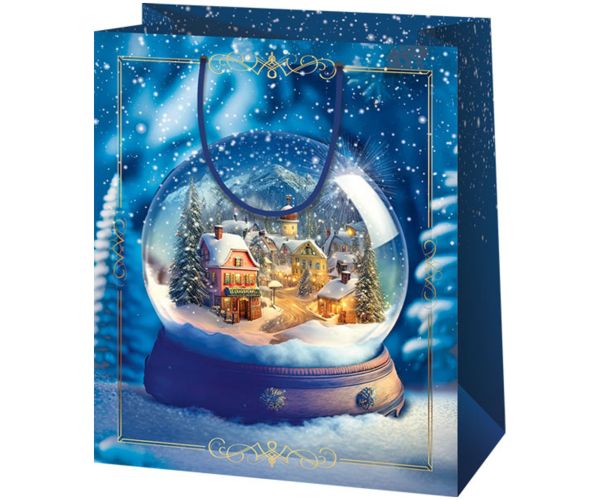 Cardex: Satulă în glob de zăpadă geantă de cadou de dimensiuni medii 17x10x23cm