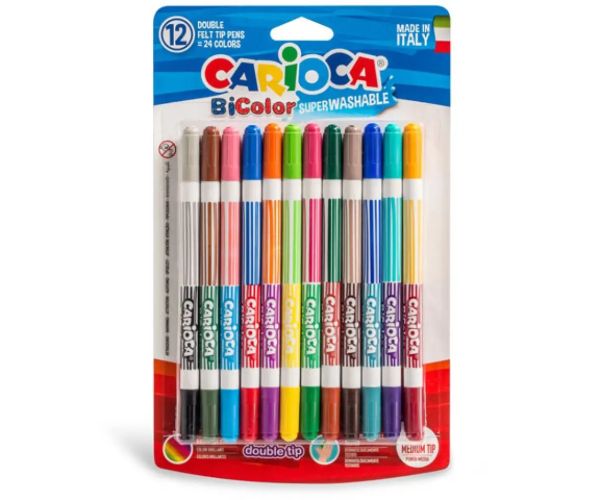 Set markere bicolore 12 bucăţi - Carioca