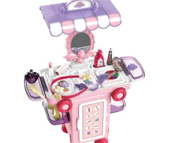 Set de frumusețe în cutie rulantă roz 36buc