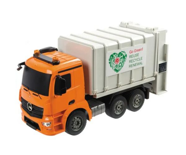 RC Mercedes Arocs mașină de gunoi cu telecomandă 1:20 cu sunete și lumini 2,4 GHz