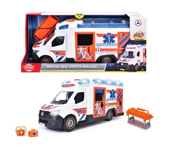 Mercedes-Benz Sprinter Ambulanță mașinuță cu lumini și sunete 35cm - Dickie Toys