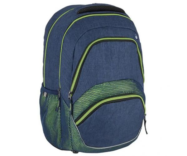 Spirit: Freedom ghiozdan rotunjit albastru si neon, rucsac 46x33x22cm 
