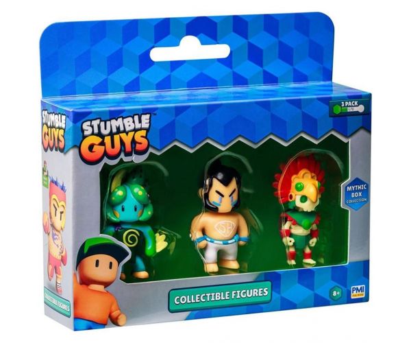 Pachet de 3 mini figurine Stumble Guys, disponibil în mai multe variante, seria 3, 1 bucată