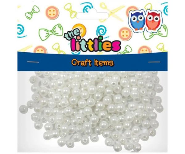 Mărgele albe de decor 50g de 8mm