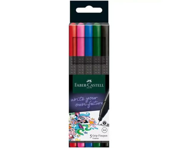 Faber-Castell: Grip 0,4mm marker subțire set 5 bucăți