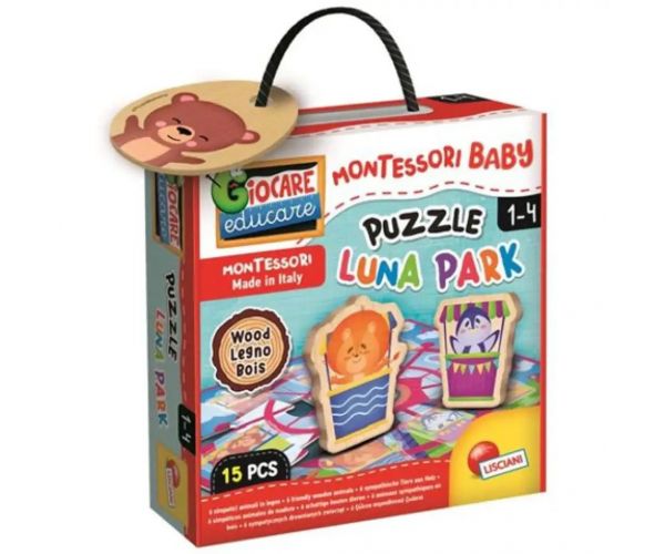 Montessori baby lemn puzzle - Parc de distracții