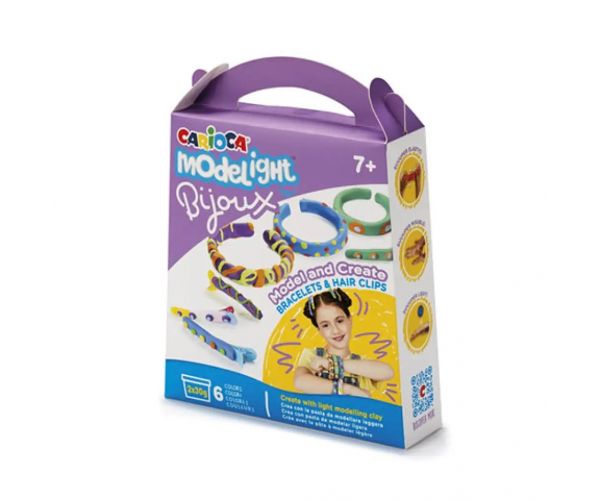 Modelight Bijoux set de făcut Brățară și Agrafă de păr set plastilină - Carioca