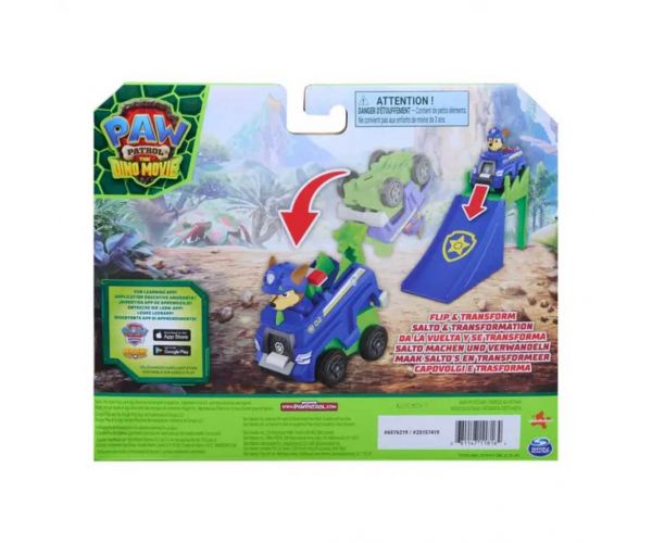 Paw Patrol Dino Movie - Vehicule acrobatic răsturnat Chase - Spin Master