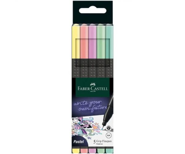 Faber-Castell: Grip 0,4mm pastel marker subțire set 5 bucăți