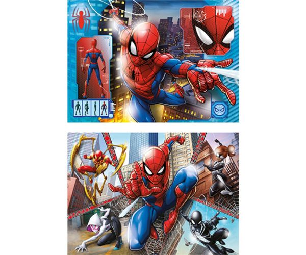 Marvel Spider-Man Supercolor 2 în 1 puzzle 2x60buc - Clementoni