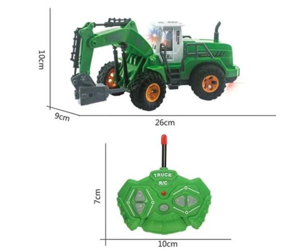 RC Truck vehicul de muncă verde cu telecomandă 1/30 27MHz
