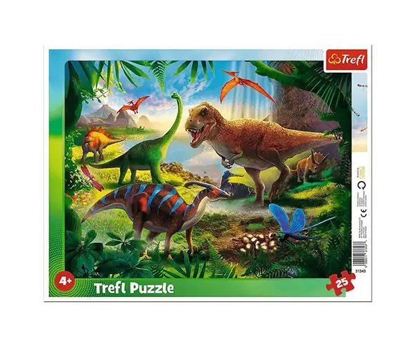 Dinozaur 25 bucăți puzzle cu ramă - Trefl
