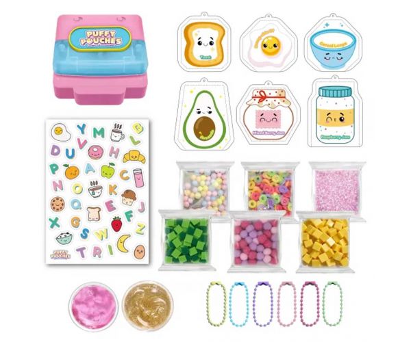 Puffy Pouches: Set de design charm Pufi - micul dejun