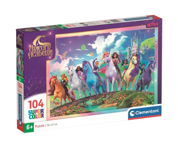 Academia Unicornului puzzle Supercolor de 104 piese - Clementoni