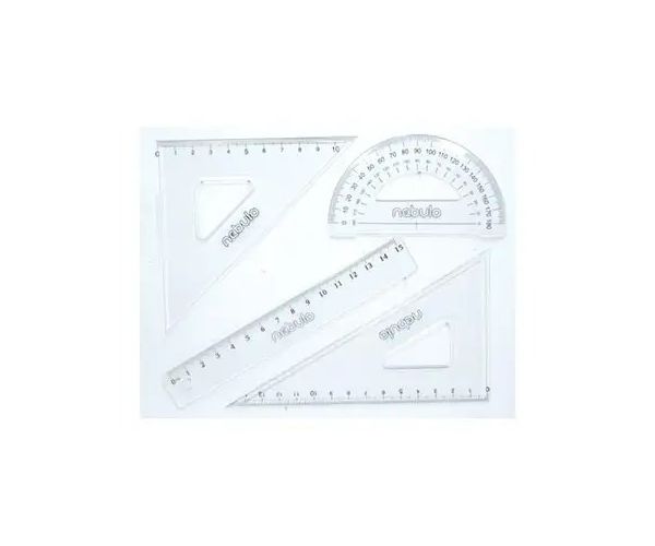 Nebulo: Set de rigle 4 bucăți cu riglă de 15 cm