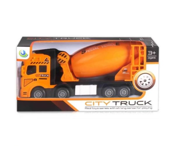 City Truck: model de camion metalic cu patru axe betonieră - lumină și sunet