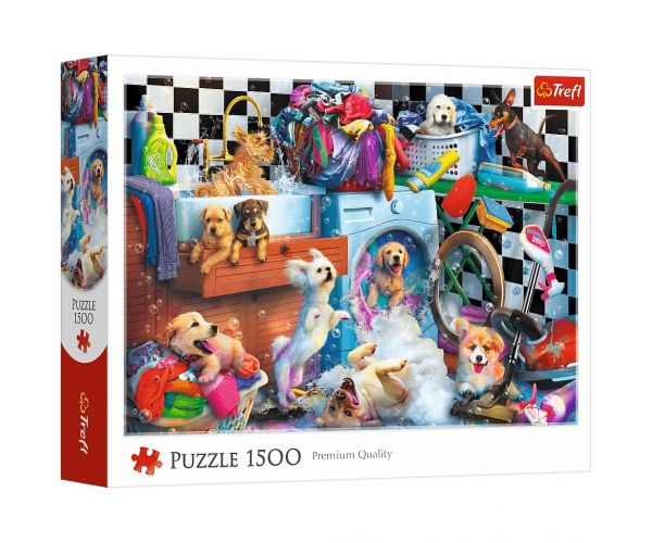 Câini în spălătorie puzzle de 1500 de piese - Trefl