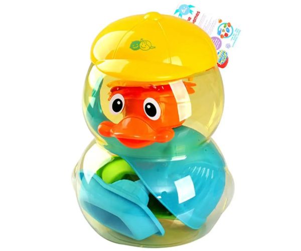 Playgo: Baby jucărie de baie set rață formă în suport 8 bucăți set
