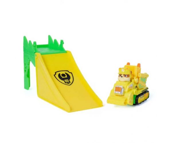 Paw Patrol Dino Movie - Vehicule acrobatic răsturnat Rubble - Spin Master