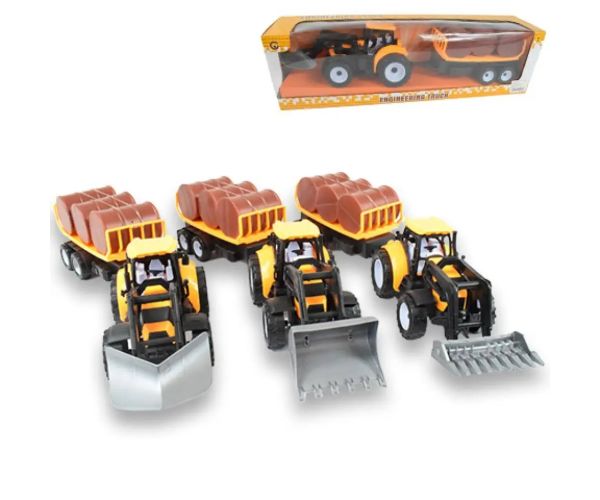 Engineering Truck: Tractor excavator cu remorca si butoaie in diverse versiuni 43cm
