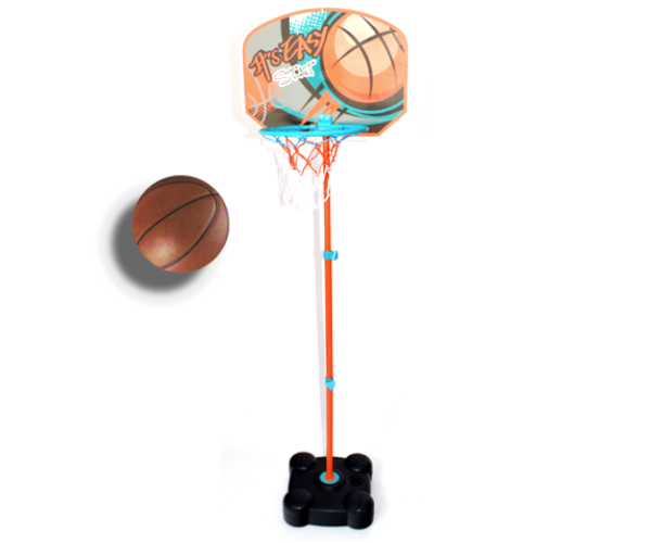 Panou de baschet de dimensiuni reglabile cu suport si minge 141-109 cm
