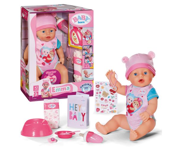 Baby Born: Set de păpuși interactiv Emma cu accesorii de 43 cm - Zapf Creation