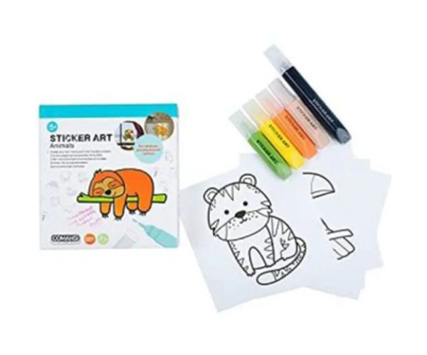 Sticker Art: Animale set abțibild se poate colora - Comansi