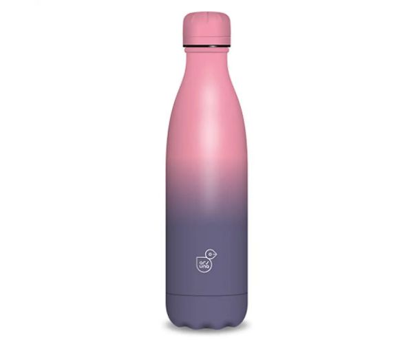 Roz-mov sticlă de apă metalică cu pereti dubli 500ml