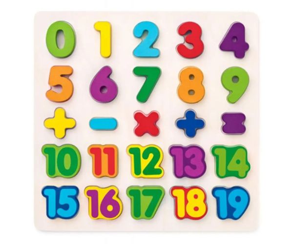 Formă puzzle lemn numere 25 bucăți - Woodyland