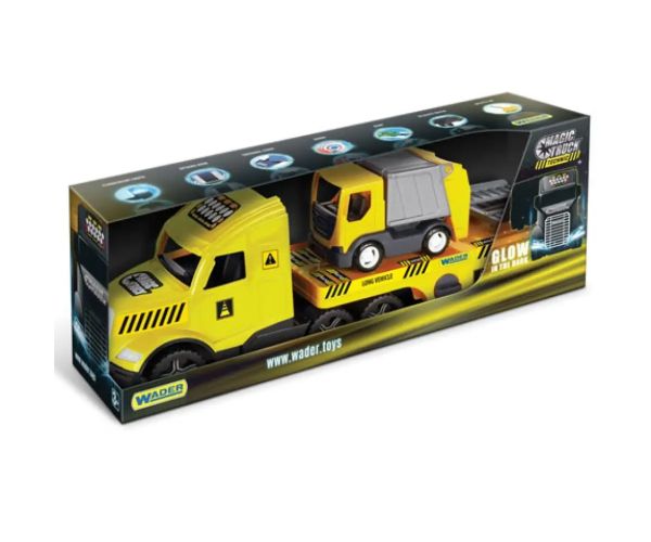 Magic Truck Technic: Camion cu mașină de gunoi și lumini 80 cm - Wader