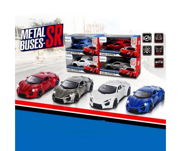 Mașină sport cu tracțiune pe spate din metal cu lumini și sunete 1/43