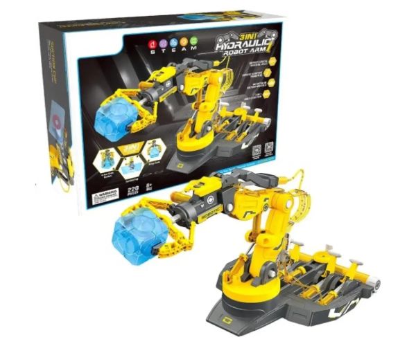 Robot cu braț hidraulic 3 în 1 de 220 de piese