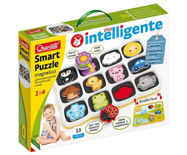 Quercetti: Smart puzzle magnetic primele cuvinte și culori