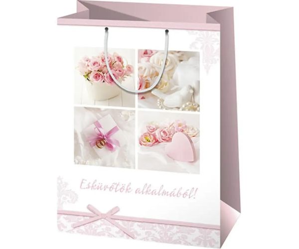 Nuntă design pungă cadou dimensiune uriașă 33x15x44cm