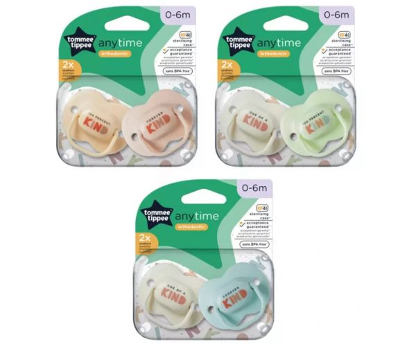 Tommee Tippee: Anytime set de suzete 2 bucăți (0-6 luni)